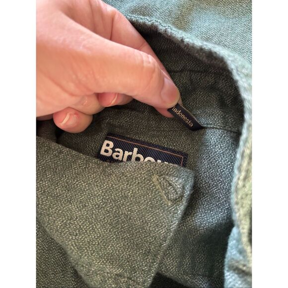 BARBOUR Men’s Long Sleeve Tailored Fit Flannel Shirt Green Size XXL Button Down - Picture 4 of 10